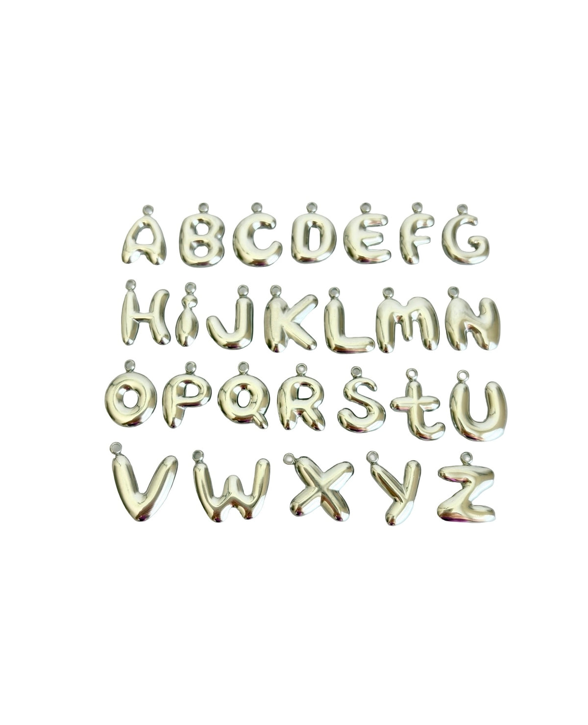 Large Bubble Letter Pendant (A-Z) • Stainless Steel • Gold over Stainless Steel • Sold Individually