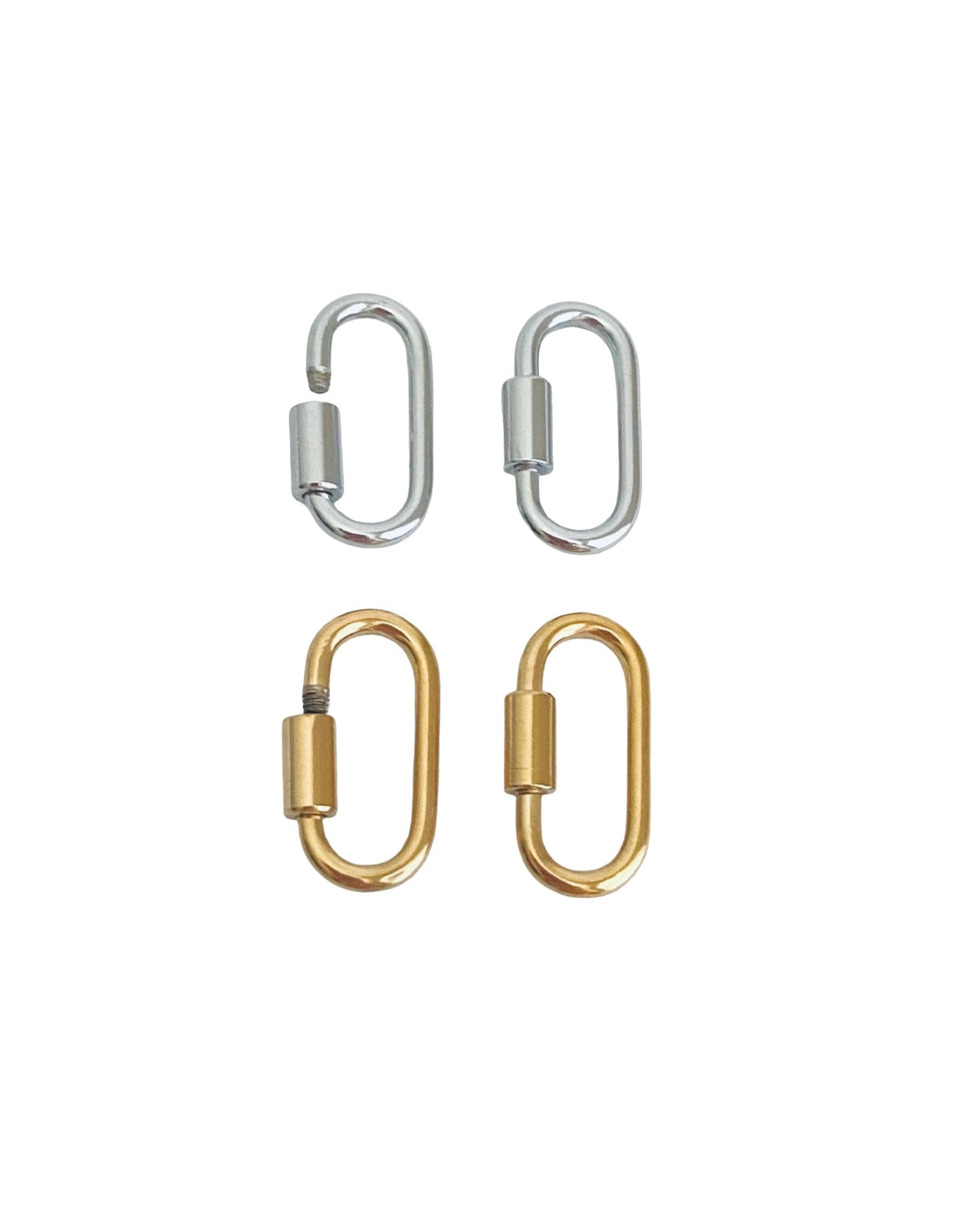 Oval Charm Holder Connector Clasp • Stainless Steel • Gold over Stainless Steel • Sold Individually