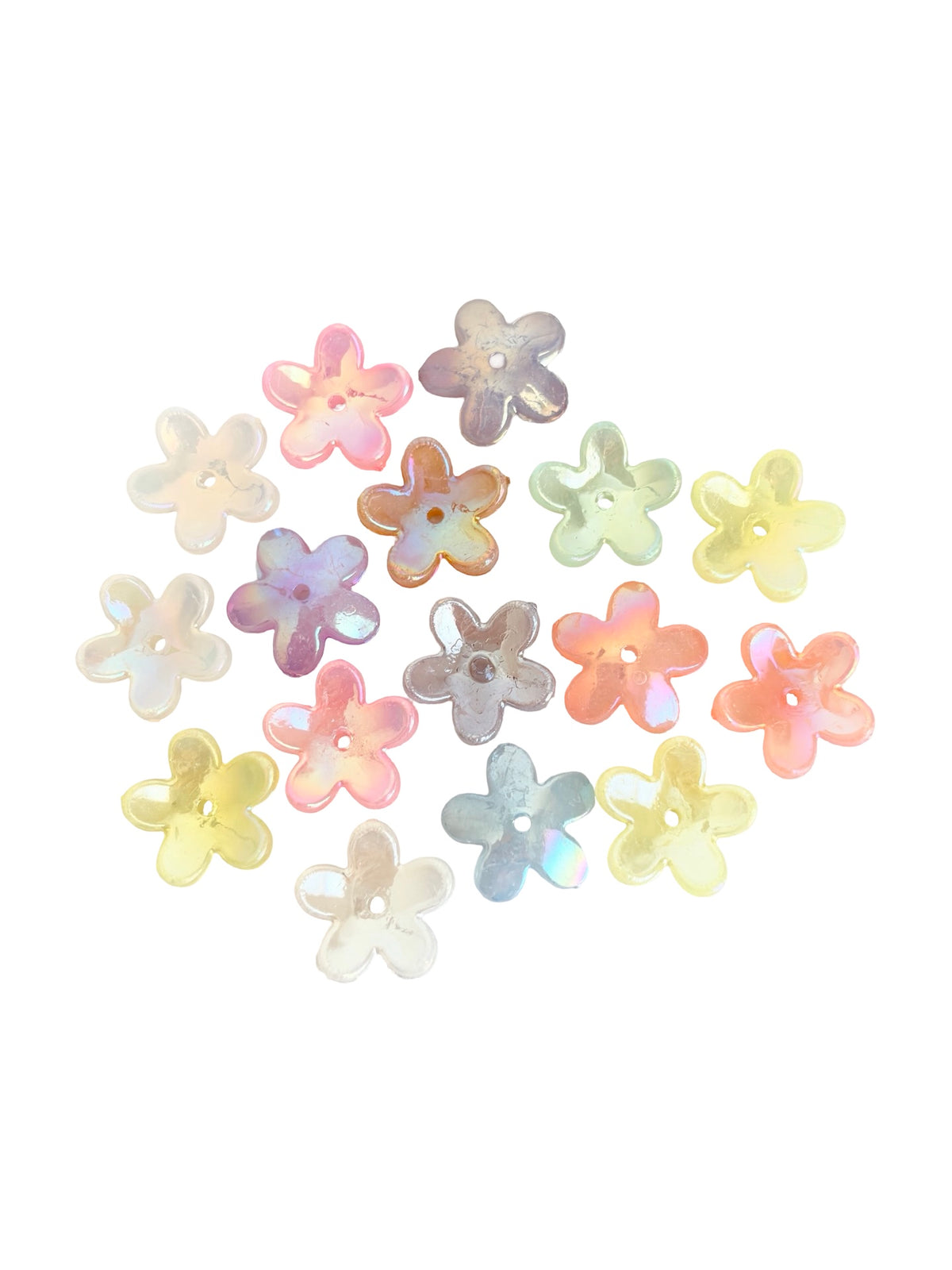 16mm 5-Petal Acrylic Flower Beads • Random Mix Color Flower Petal Beads for Jewelry Making & Crafts