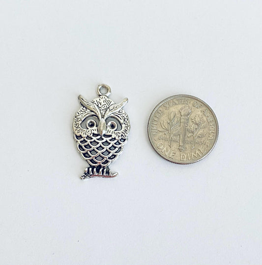 Base Metal Owl Charm