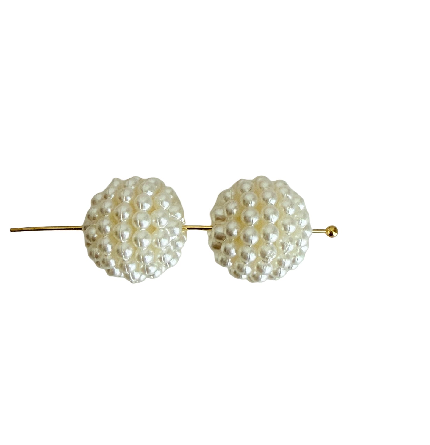 White Faux Pearl Waxberry Beads • Textured Acrylic Pearl-Like Beads for Jewelry Making