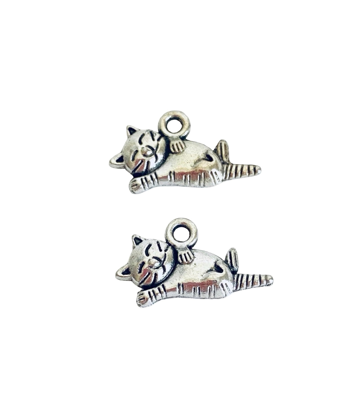 Base Metal Small Cat Charm