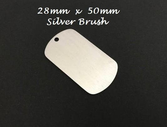 Stainless Steel Large Dog Tag (28mm x 50mm) • DIY Jewelry, Keychains & Personalized Craft Blanks