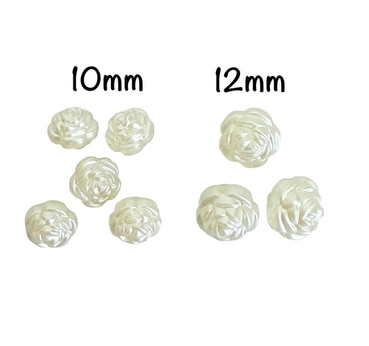 Faux Pearl Rose Beads for Jewelry Making • 10mm & 12mm