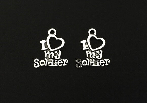 I Love My Soldier Charm