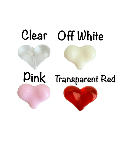 21mm Acrylic Puffy Heart Bead