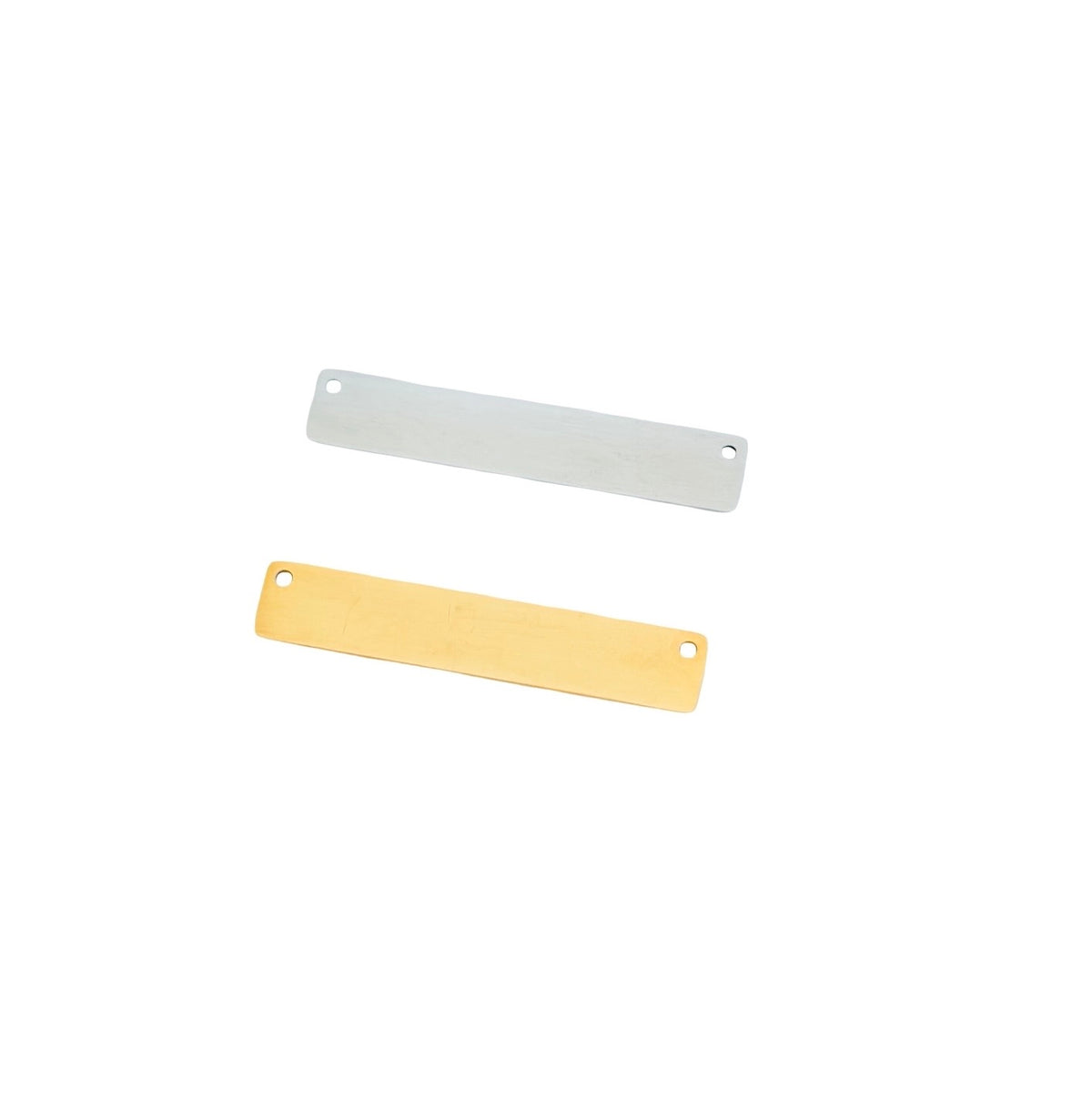 6mm x 32mm Shiny Long Bar Blank • Stainless Steel • Gold over Stainless Steel