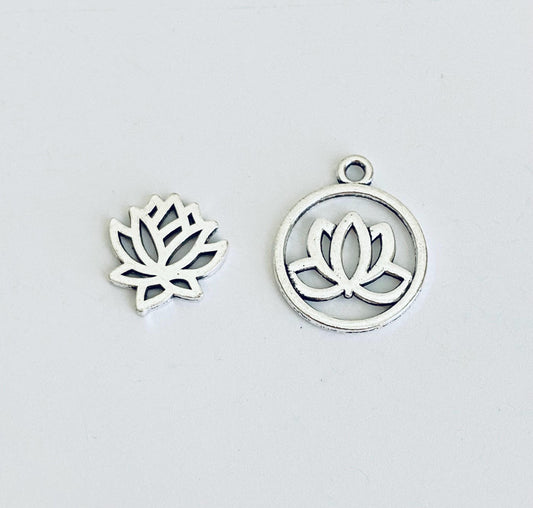 Base Metal Lotus Flower Charm