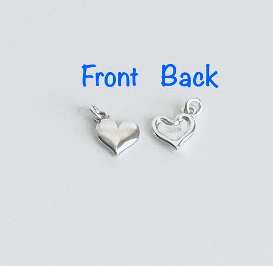 Tiny Sterling Silver Sideway Heart Charm