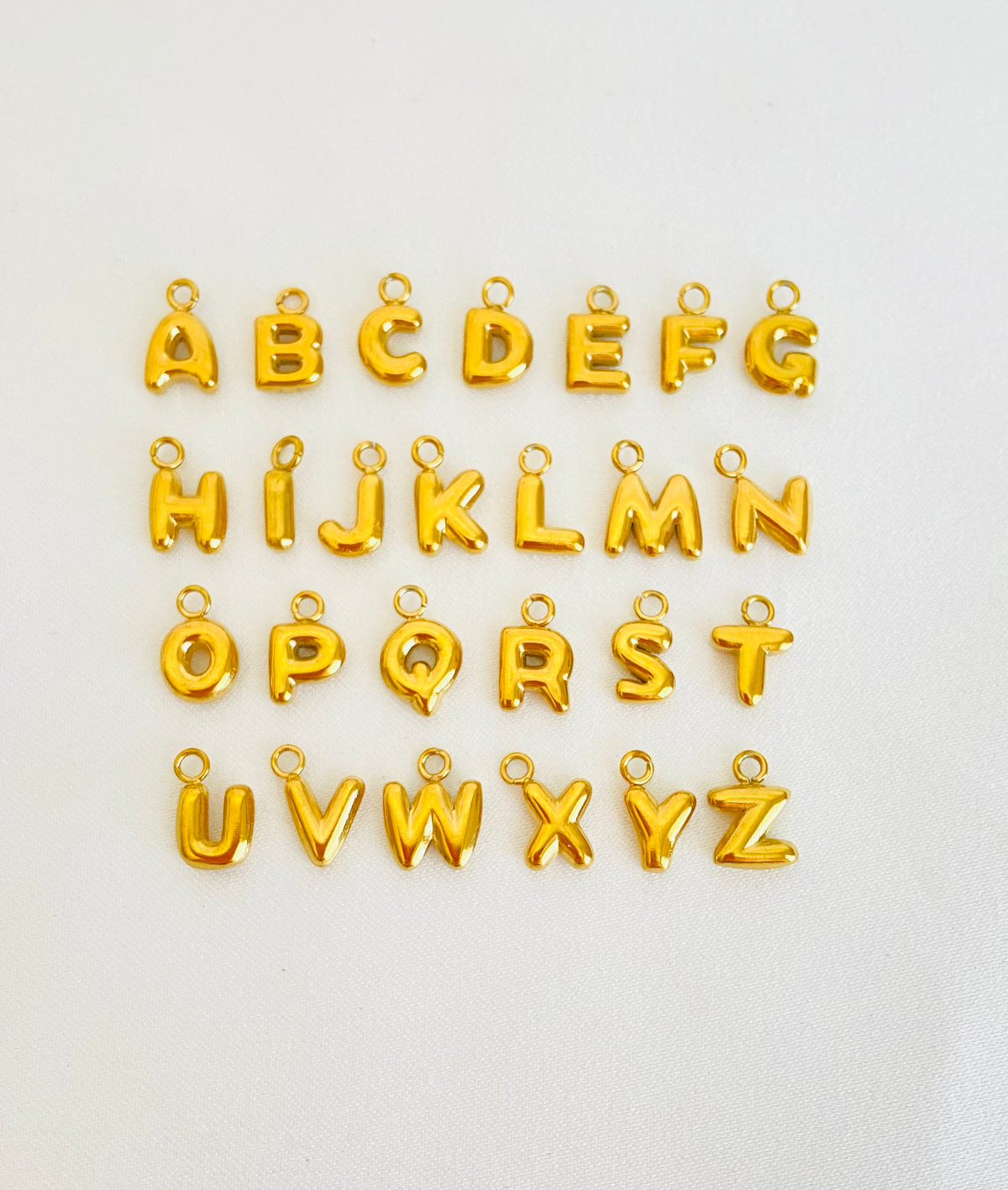 Stainless Steel Bubble Letter Charm (A-Z)