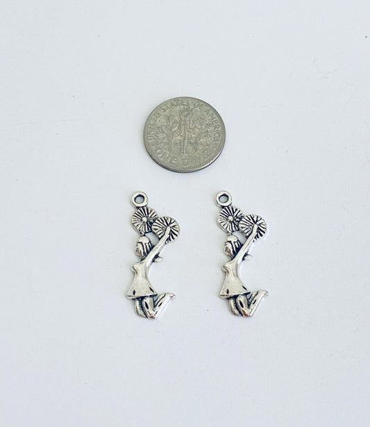 Base Metal Cheerleader Charm