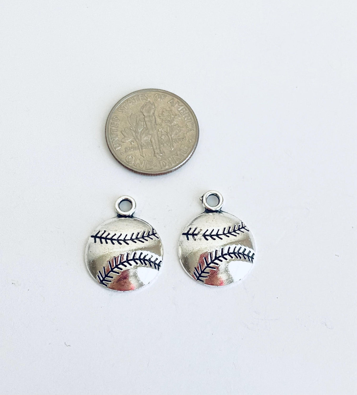 Base Metal Baseball Charm (Hollow Back)