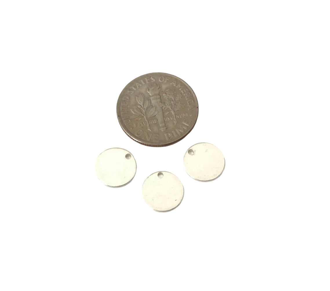 Small 925 Sterling Silver Blank Disc
