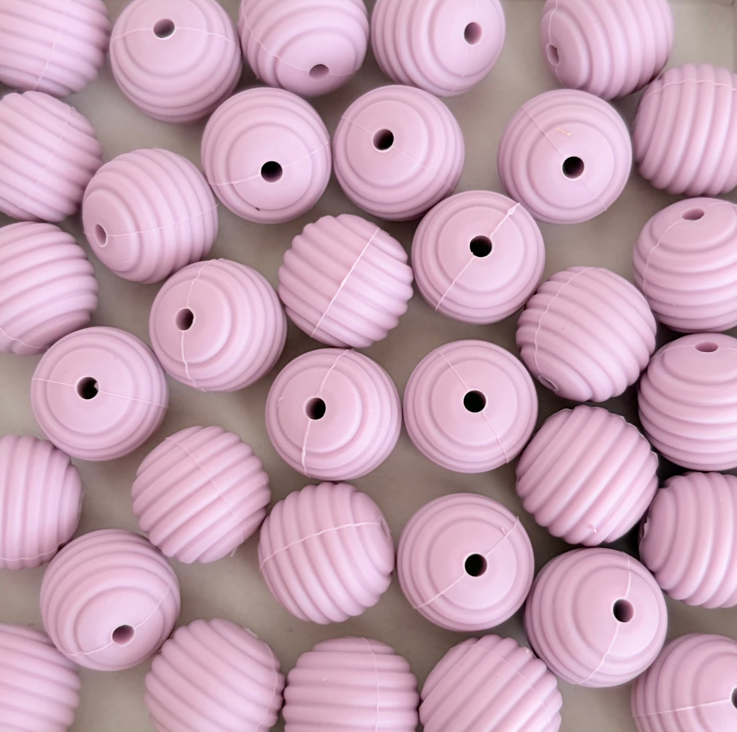 15mm Lavender Ribbed Silicone Beads • Round Textured Beads (Sold Per Piece) for Jewelry Making, Keychains & DIY Crafts (Copy)