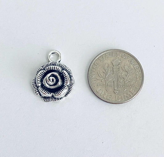 Base Metal Small Rose Charm