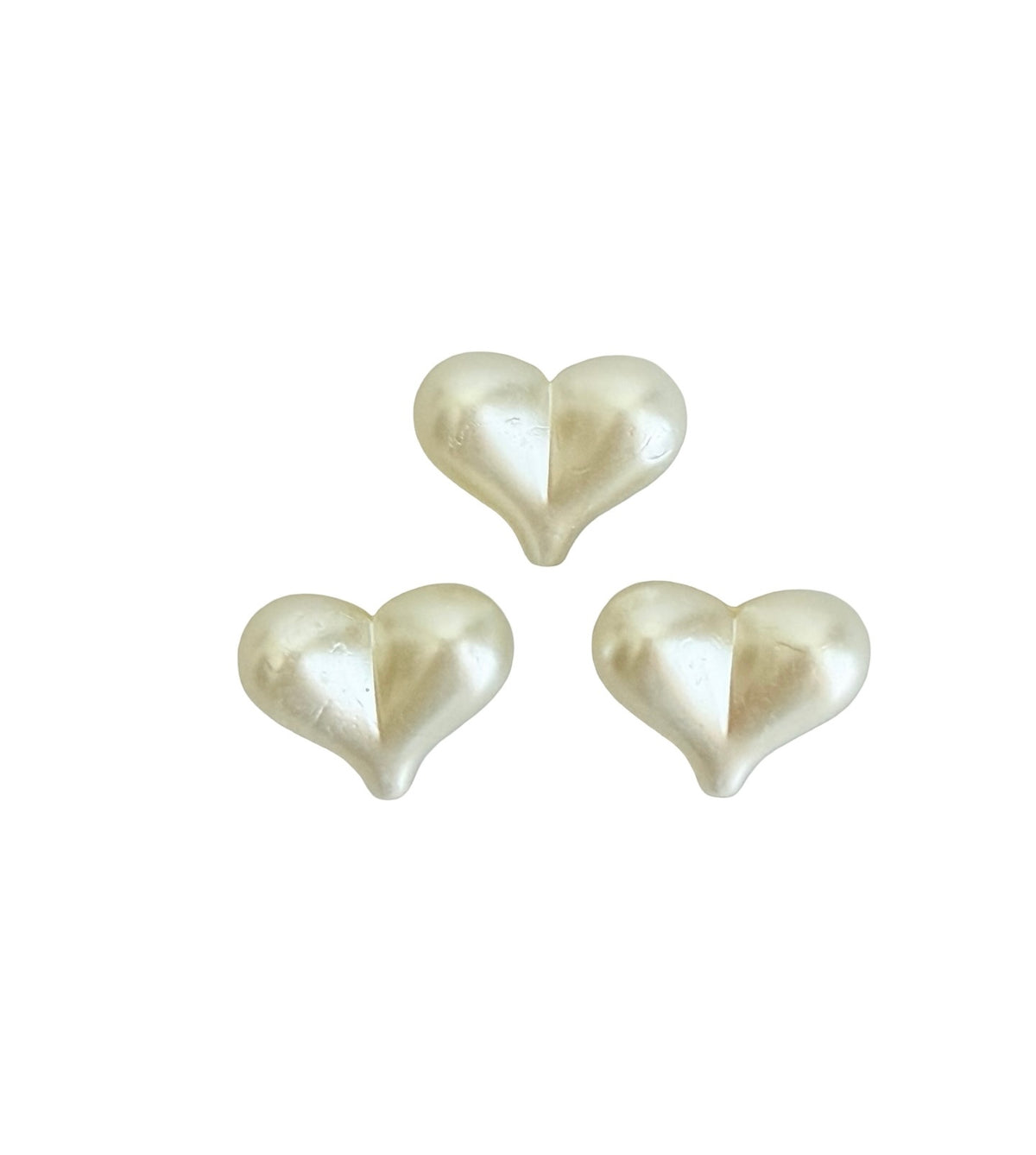 Faux Pearl Puffy Heart Beads • Acrylic Heart Beads for Jewelry Making • 2 Sizes