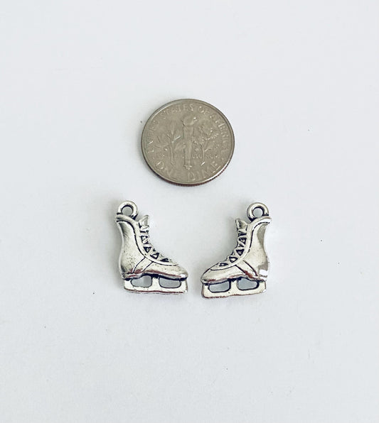 Base Metal Ice Skating Shoe Charm