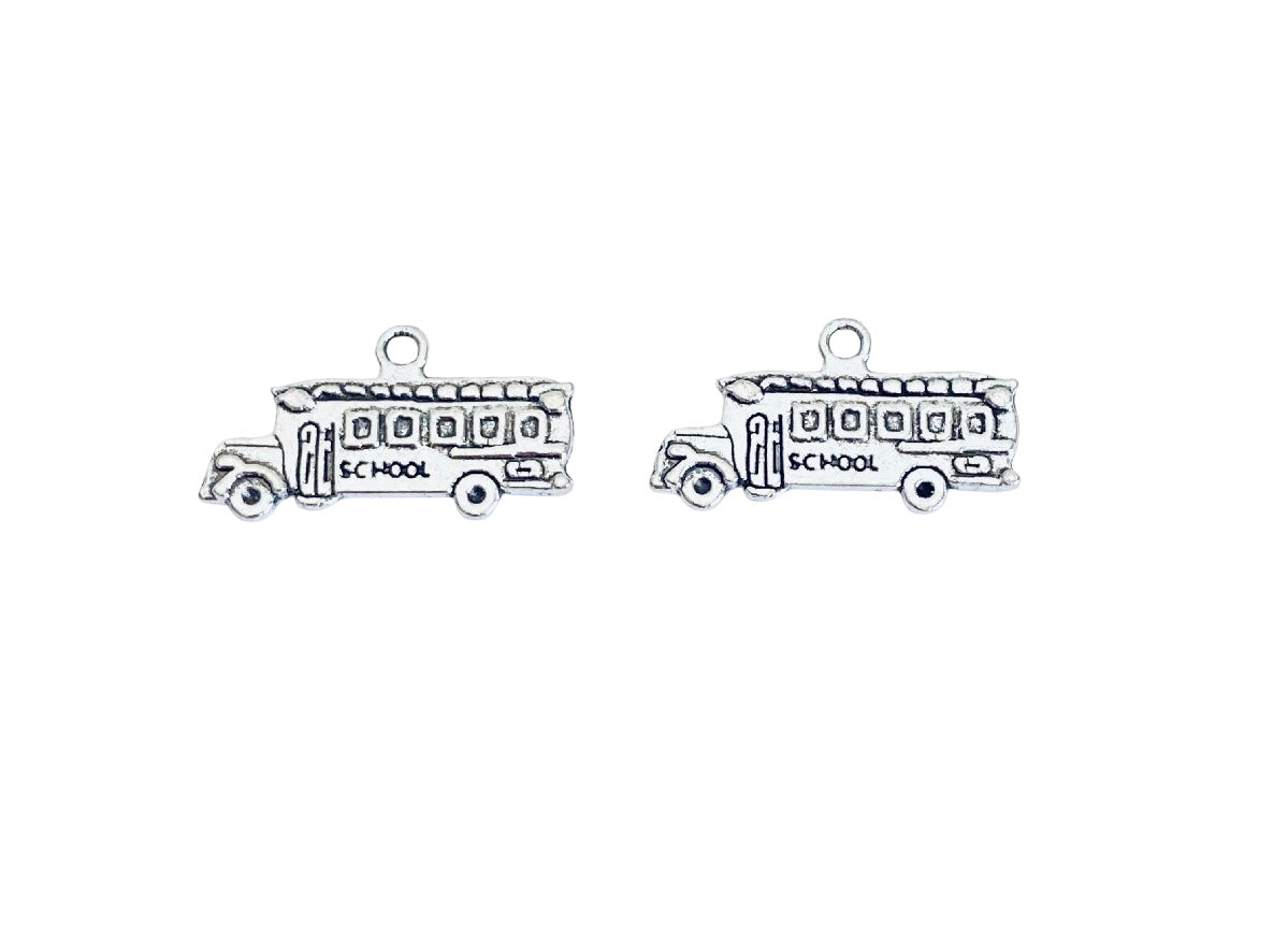 Base Metal School Bus Charm