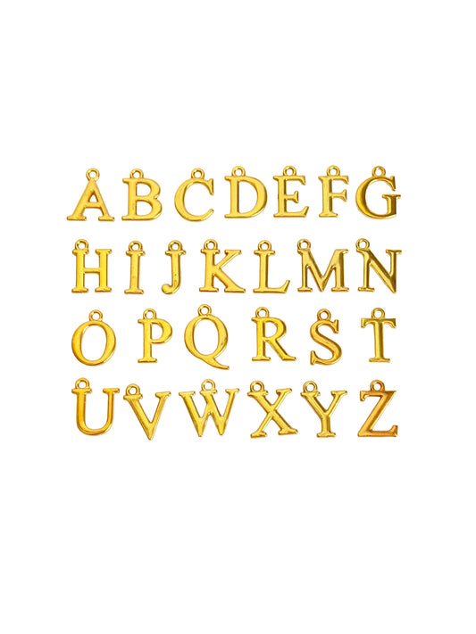 Base Metal Alphabet Letter Charm (A-Z)