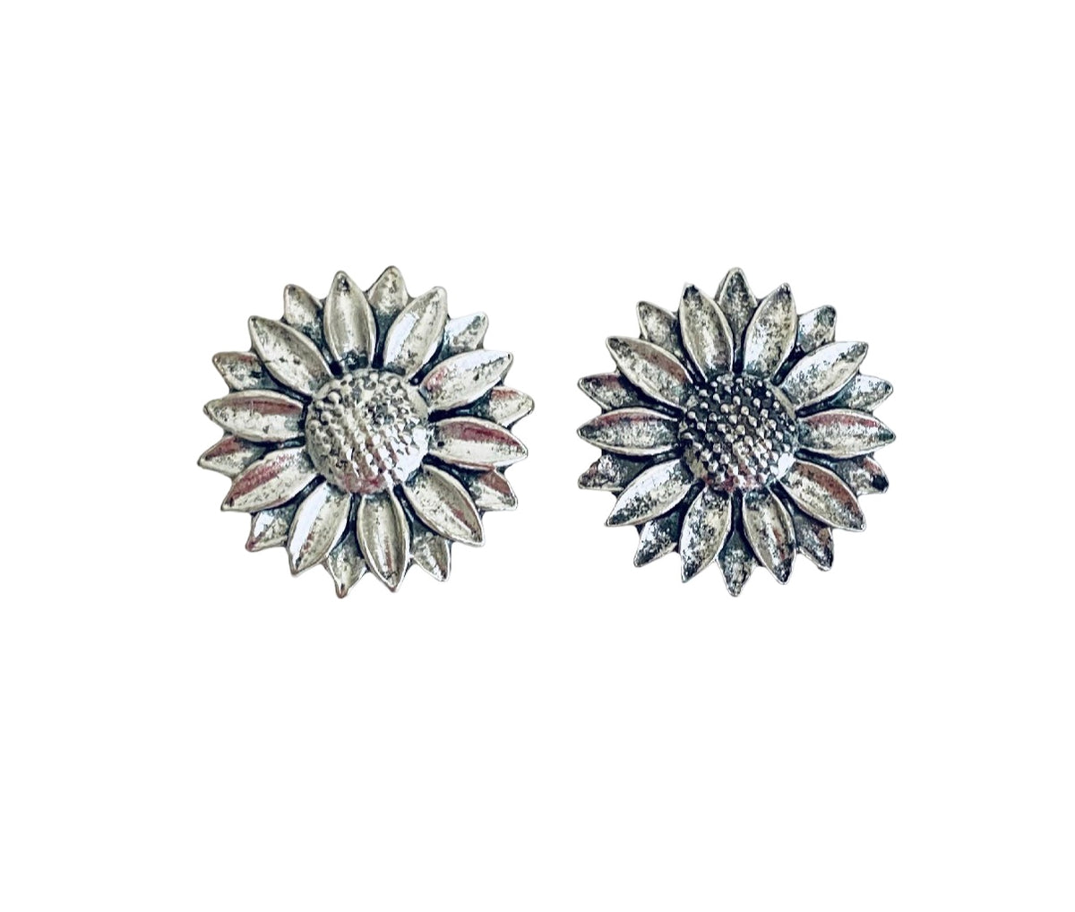 Base Metal Large Sunflower Charms