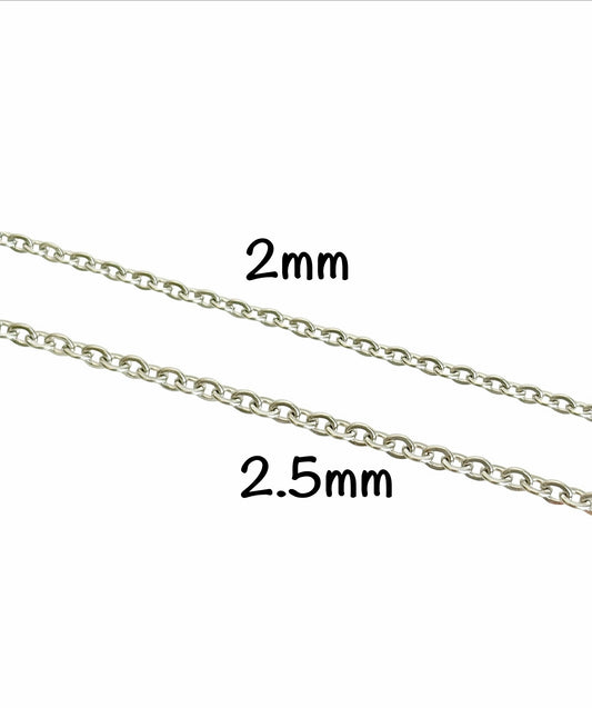 Stainless Steel Flat Cable Chain by the Foot