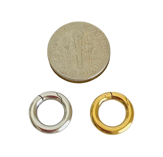 12mm Charm Holder Connector • Stainless Steel • Gold over Stainless Steel • Sold Individually