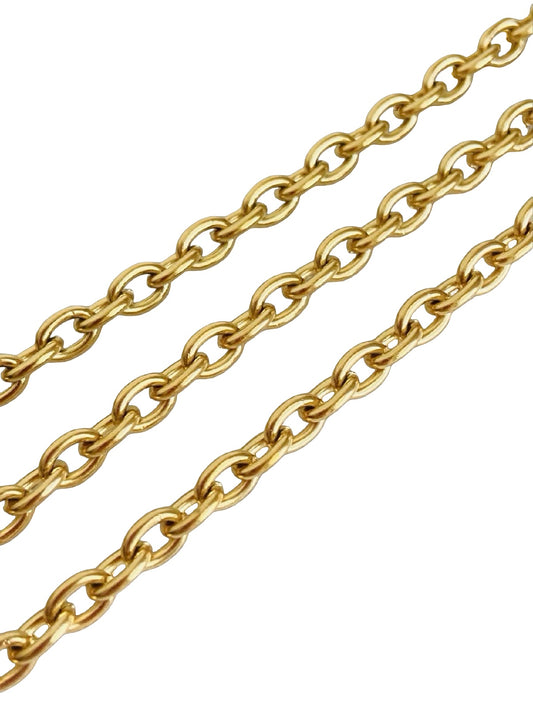 4.5mm x 6mm Shiny Gold Over Stainless Steel Oval Chain • Sold by the Foot