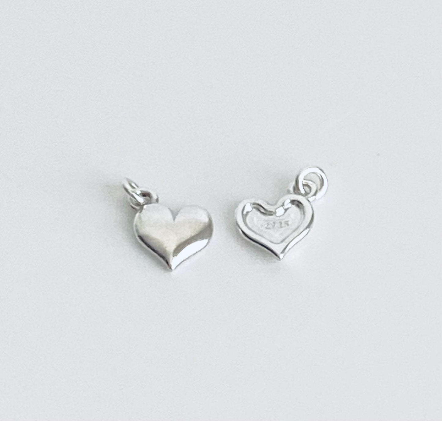Tiny Sterling Silver Sideway Heart Charm