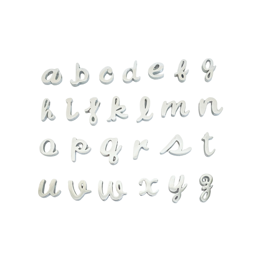 Stainless Steel Lowercase Script Letter Charm • Dainty Initial Pendant for Custom Jewelry Making