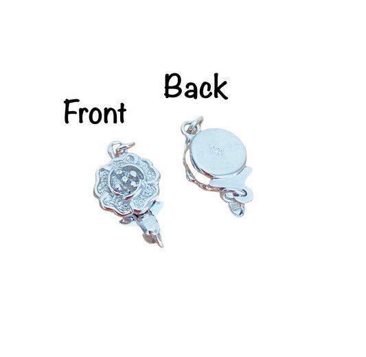 925 Sterling Silver Flower Clasp • Sold Individually