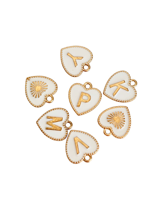 Heart Enamel Initial Letter Charm (A–Z)