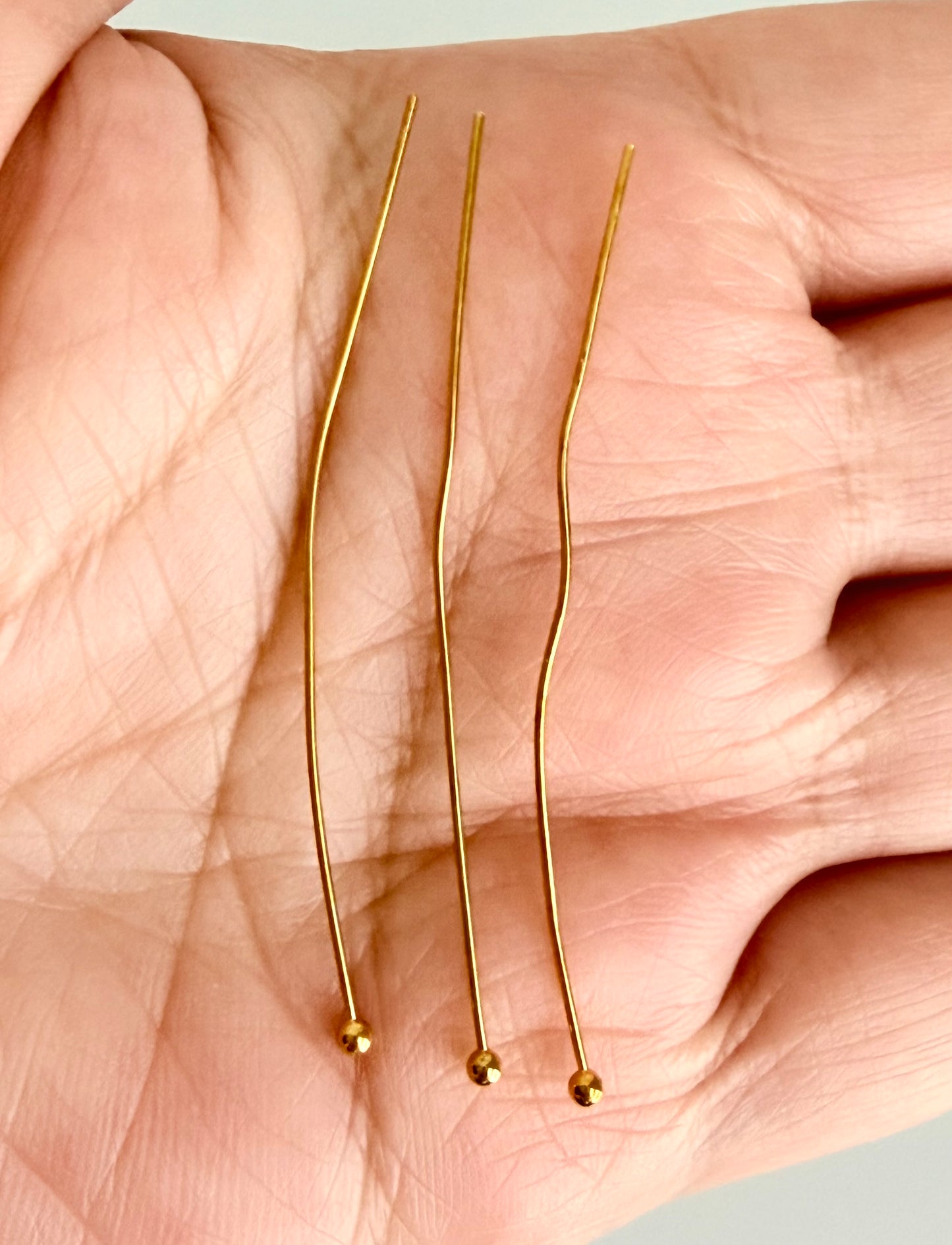 Base Metal Ball Head Pin (24 gauge) • 0.6mm x 50mm Head Pins