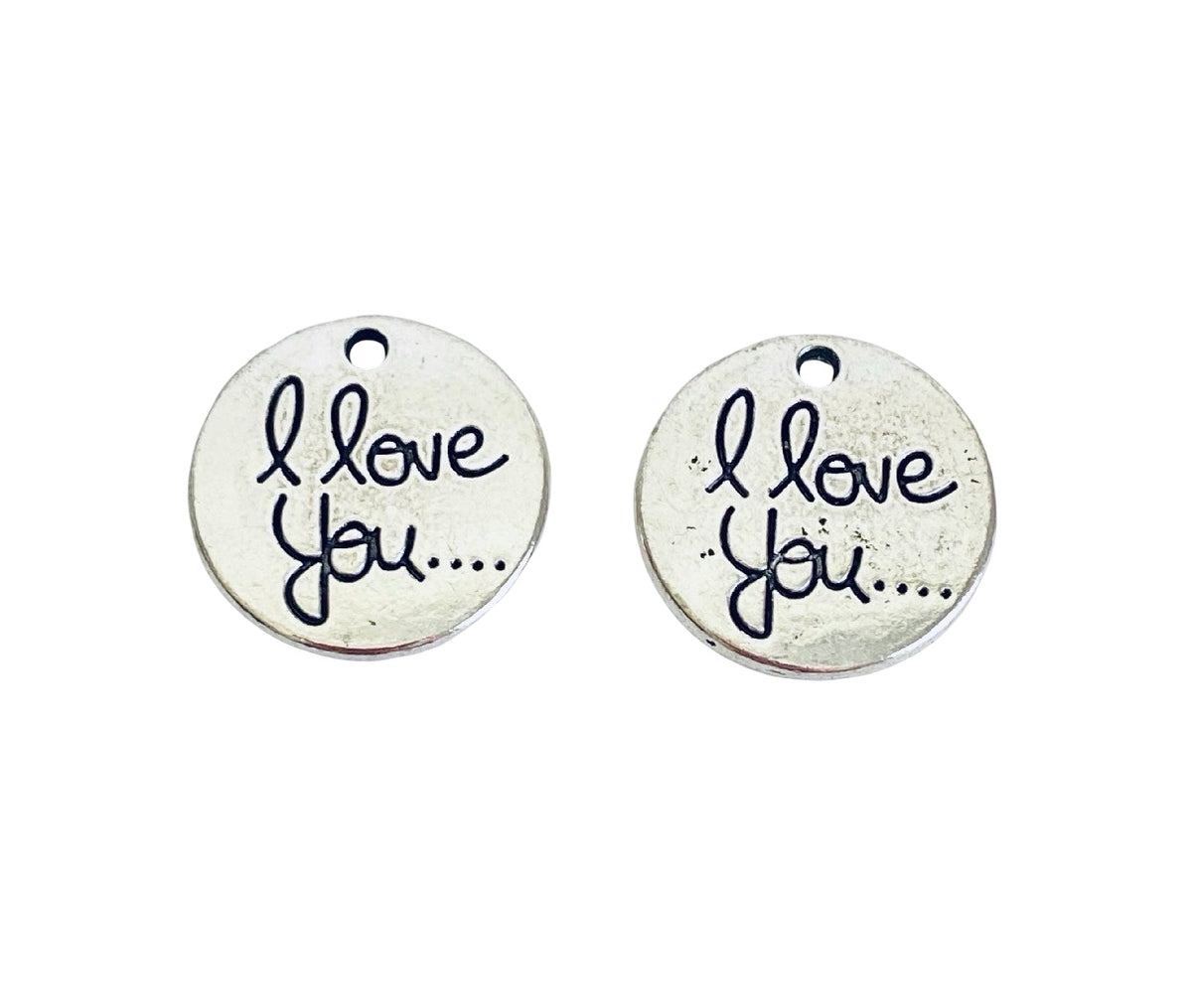 Base Metal I Love You Charm