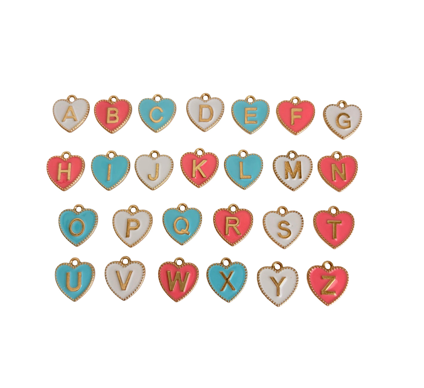 Heart Enamel Initial Letter Charm (A–Z)