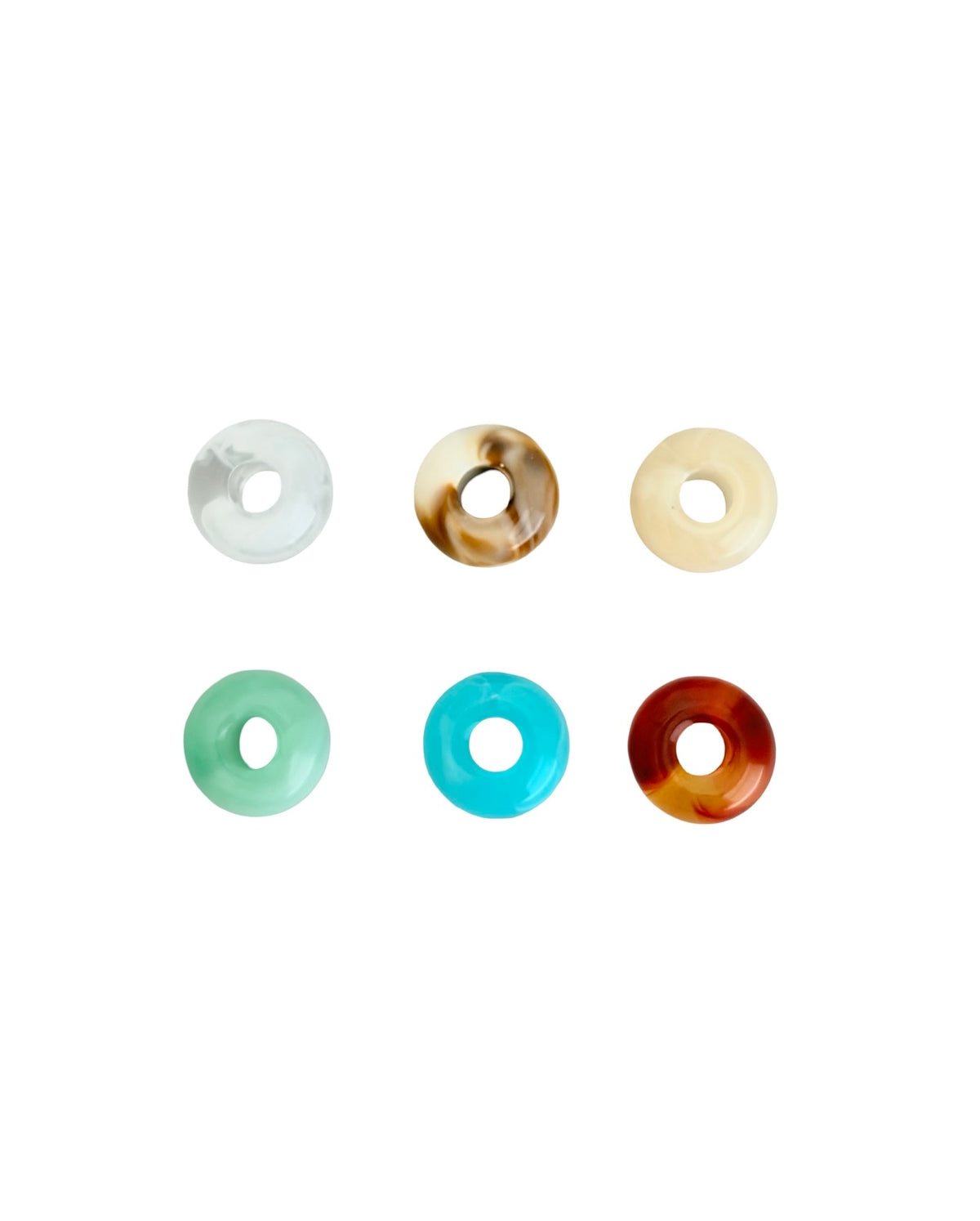 14mm Big Hole Acrylic Rondelle Beads • Assorted Color Donut-Shaped Beads for Jewelry Making