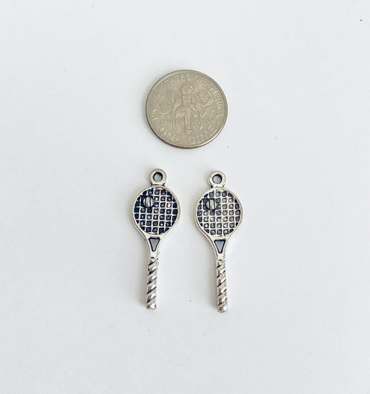 Base Metal Tennis Racket Charm