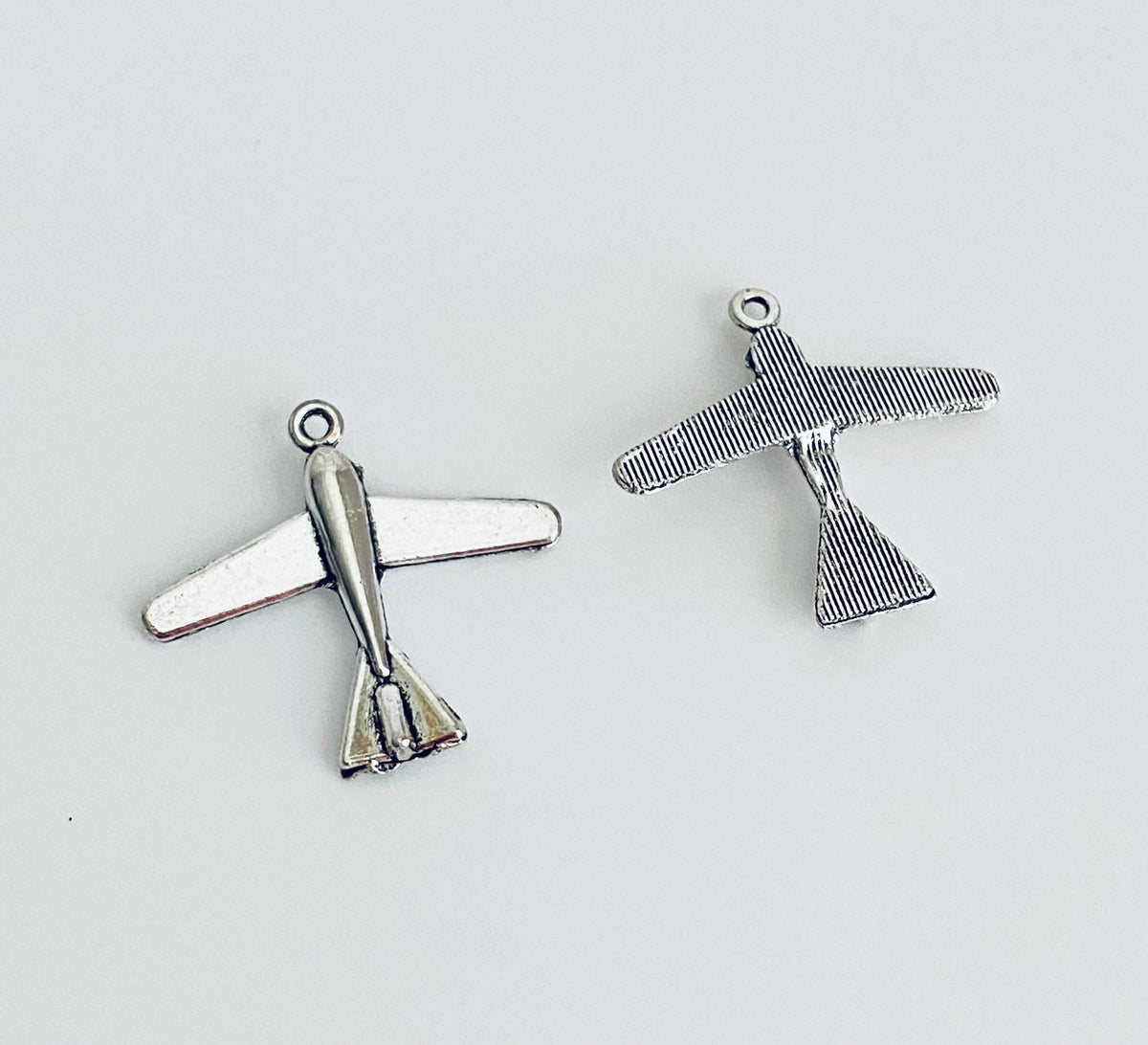 Base Metal Large Plane Charm