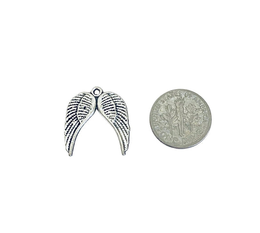 Base Metal Angel Wings Charm