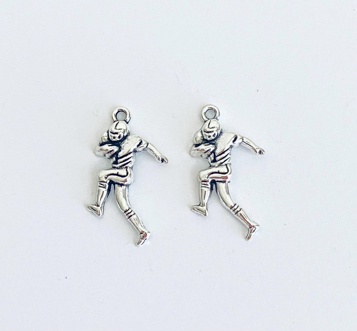Base Metal Football Player Charms