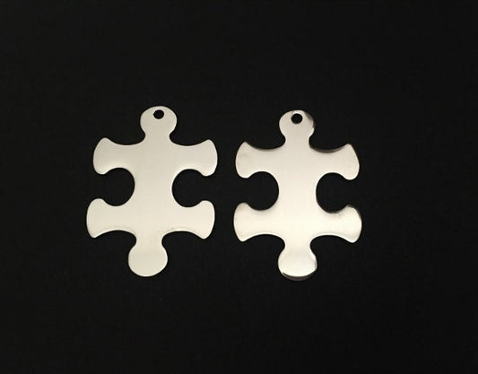 Stainless Steel Puzzle Pendant Blank (23x33mm) – Custom Engravable Jewelry & Craft Supplies