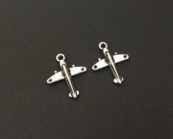Base Metal Airplane Charm