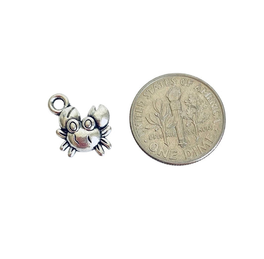 Base Metal Tiny 3D Crab Charm