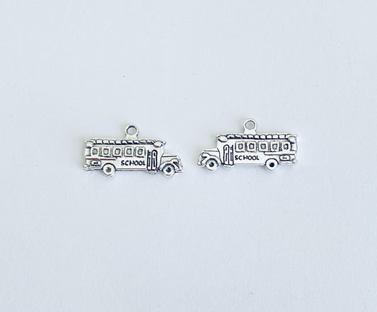 Base Metal School Bus Charm