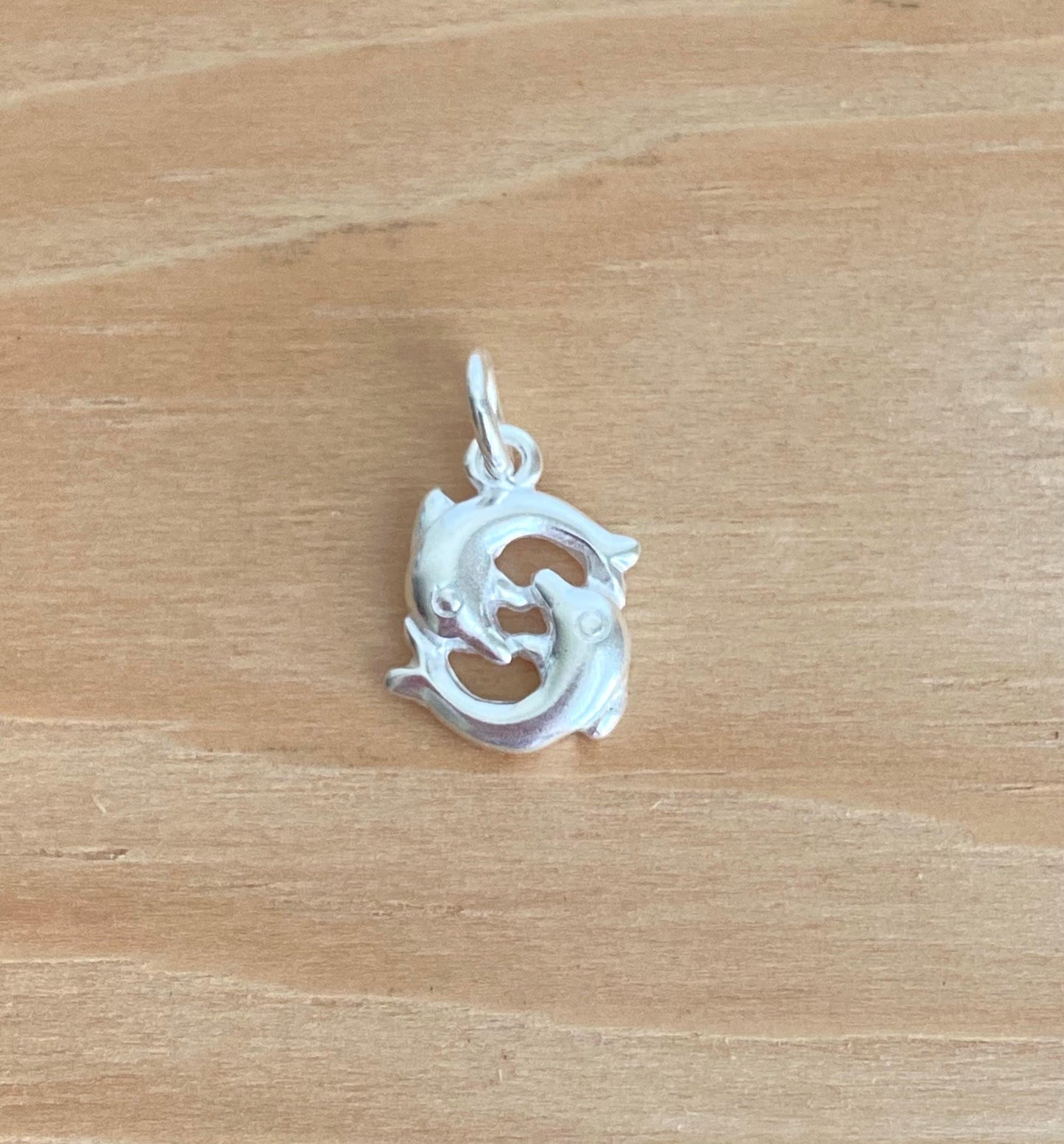 Sterling Silver Double Dolphin Charm