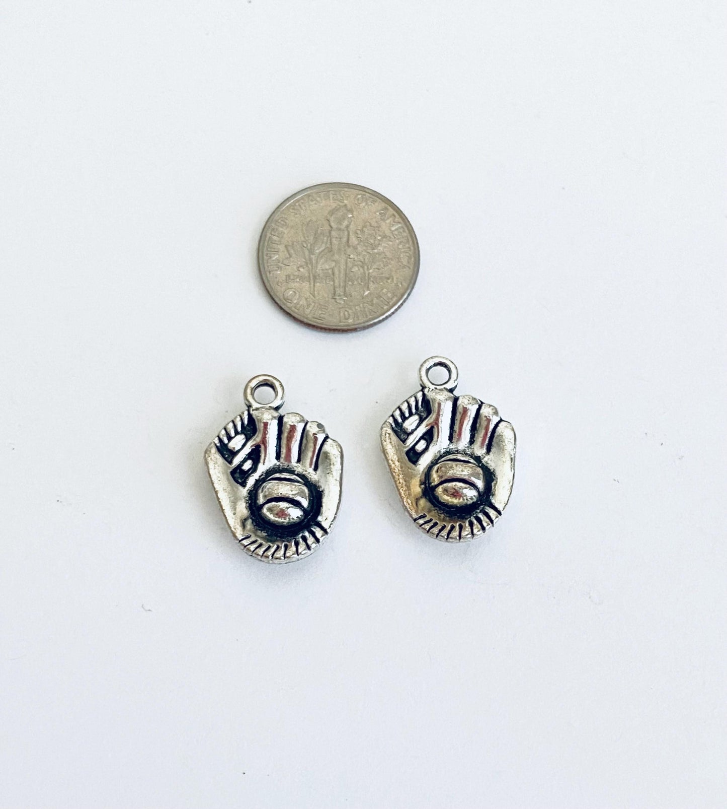 Base Metal Baseball Mitt Charm