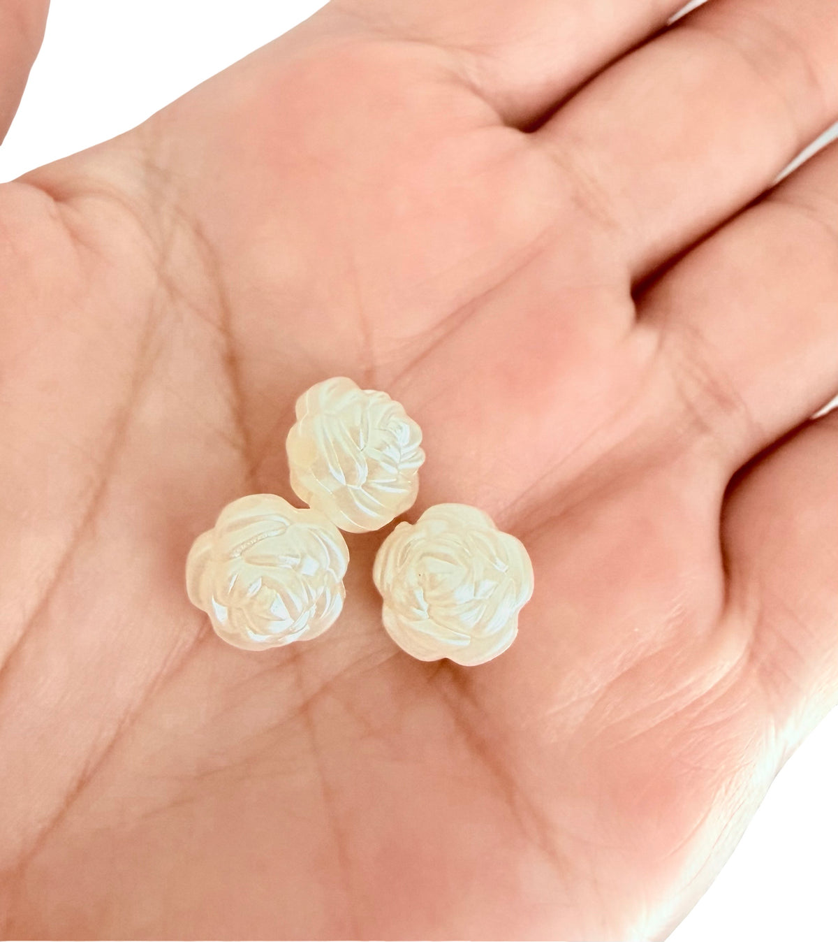 Faux Pearl Rose Beads for Jewelry Making • 10mm & 12mm