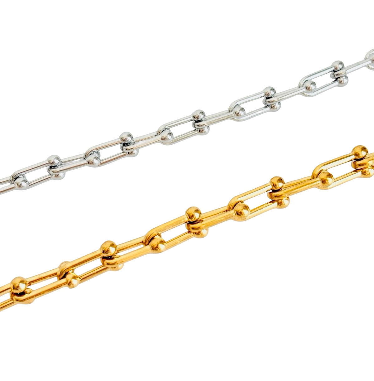 Chunky U Shape Chain Sold by Foot • Stainless Steel • Gold over Stainless Steel