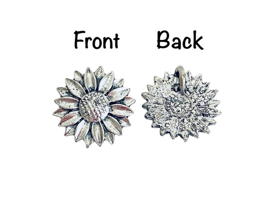 Base Metal Large Sunflower Charms