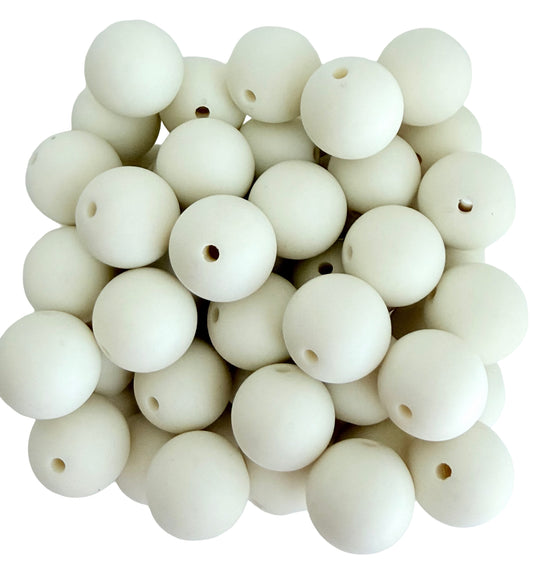 Matte Off White Acrylic Round Beads • 13mm & 16mm