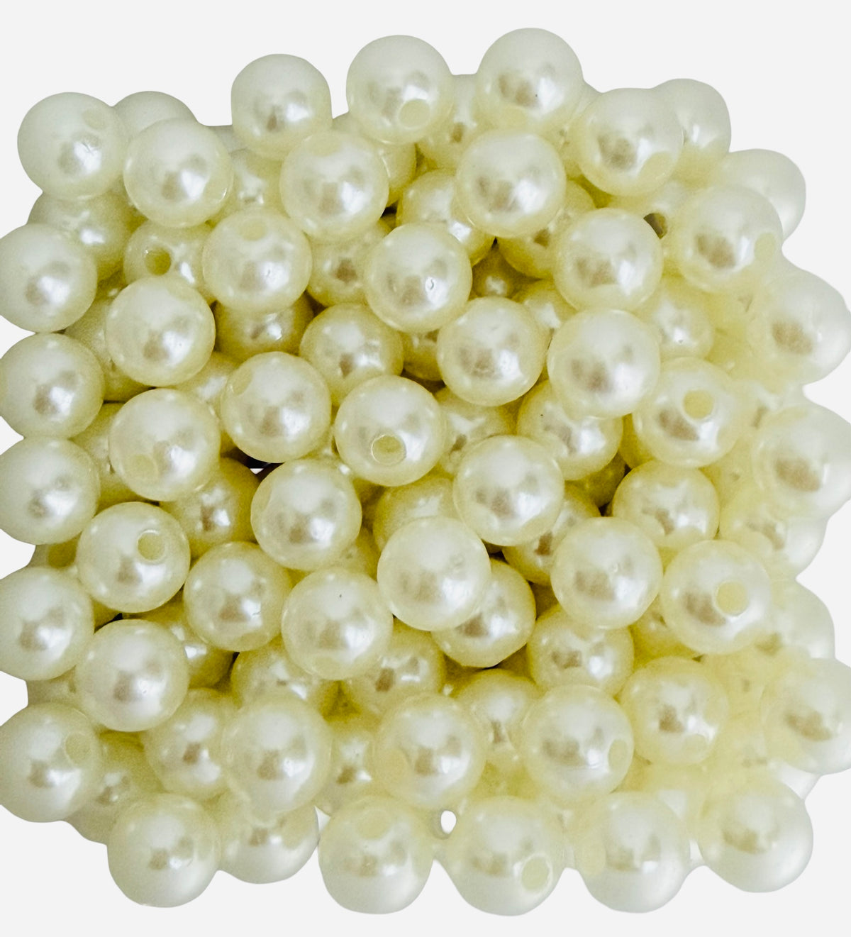 Off-White Faux Pearl Beads • 4mm, 6mm, 8mm & 10mm • Pearl Beads for Jewelry Making & Crafts